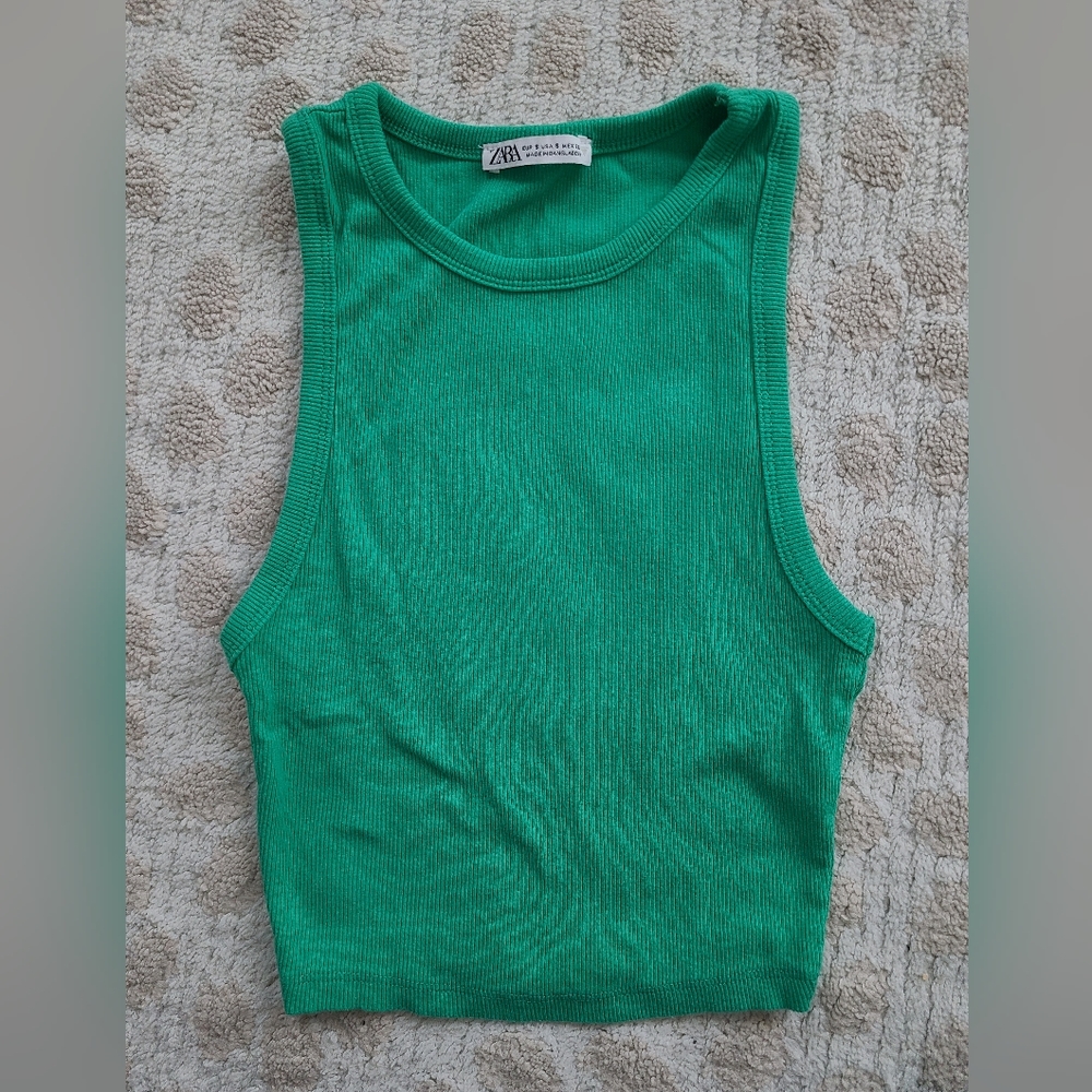 Green top Zara Xs Cotton